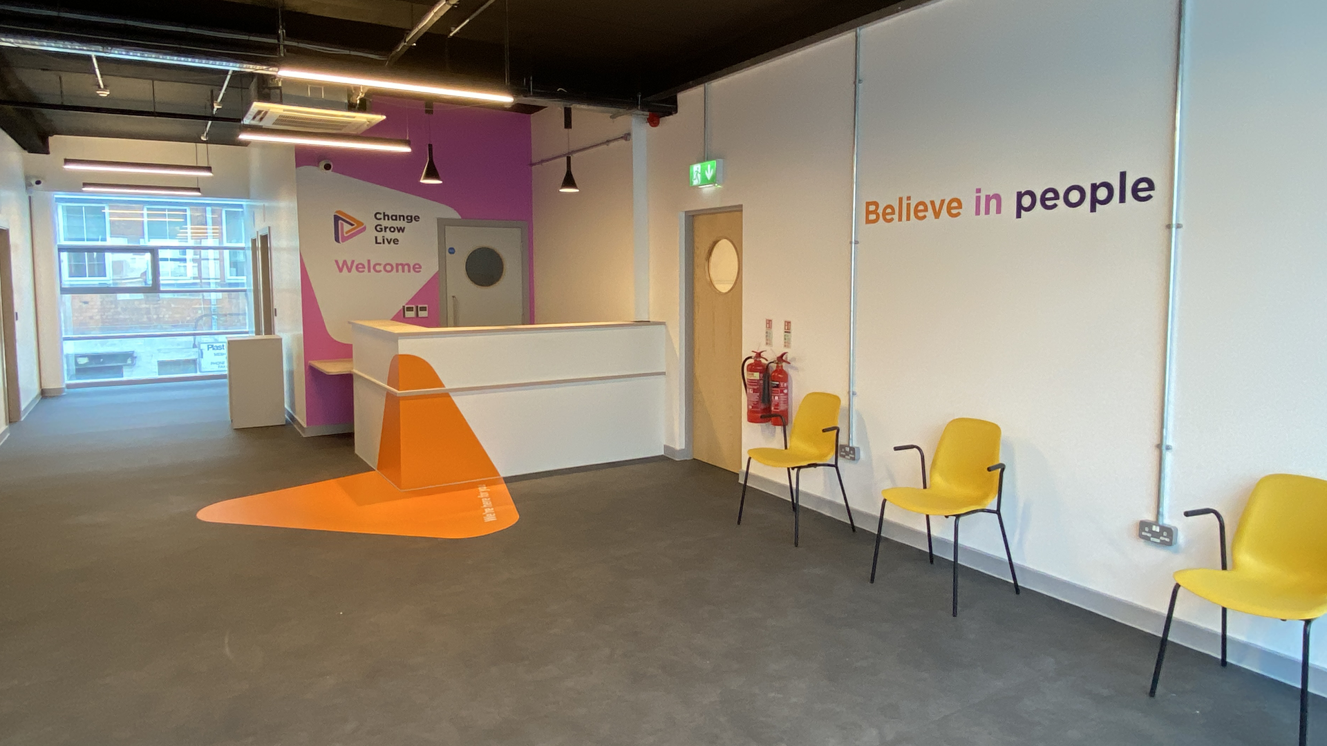 The reception of the Wirral hub