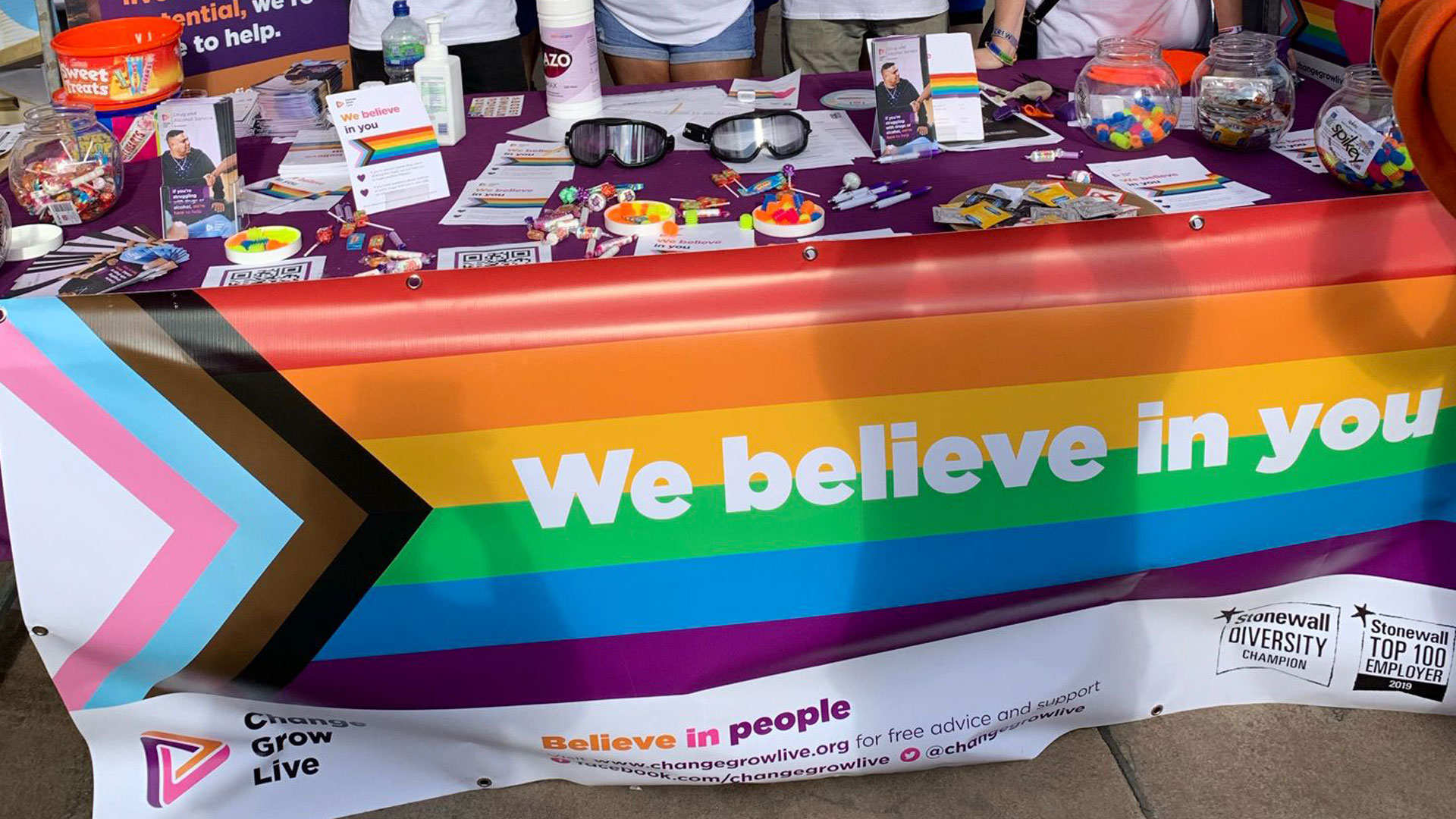Our stand at Birmingham Pride