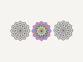 Three mandala illustrations